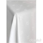 Paquet de 6 grandes serviettes de table Coton égyptien Damasserie feuilles de lierre Blanc 55 x 55 cm - B00A2N311K